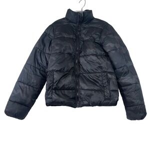 Avalanche Puffer Jacket Black‎ Camo Camouflage Lightweight Full Zip Small S